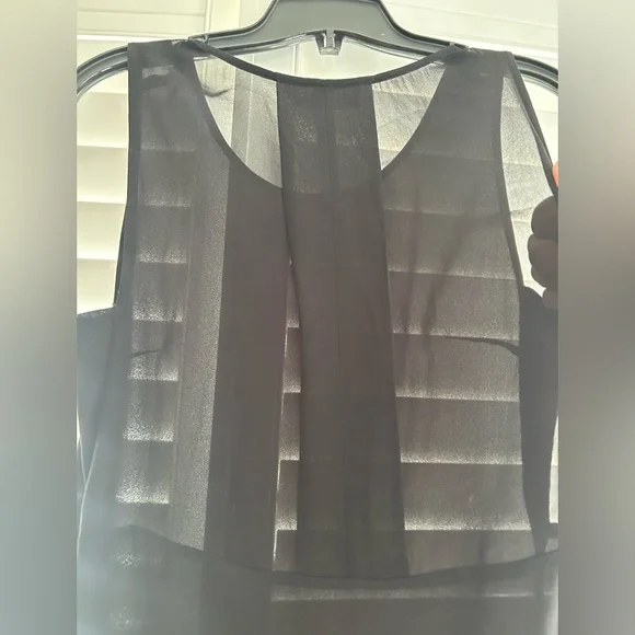 Oak + Fort Sheer Black High Low Sleeveless Dress - Size Small - Picture 3 of 8
